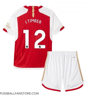 Arsenal Jurrien Timber #12 Replik Heimtrikot Kinder 2023-24 Kurzarm (+ Kurze Hosen)